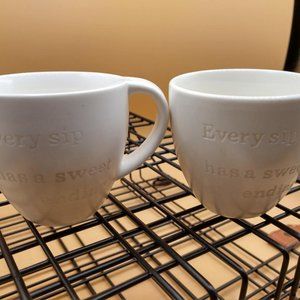 Starbucks Coffee Embossed White Expresso Shot Cup 3 oz
